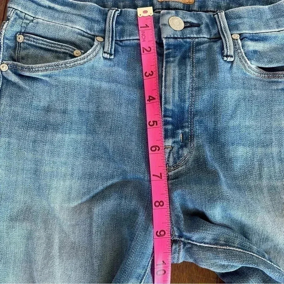 Mother The Looker Ankle Fray Blue Jeans in Birds of Paradise Wash Womens Size 26 - Picture 12 of 12